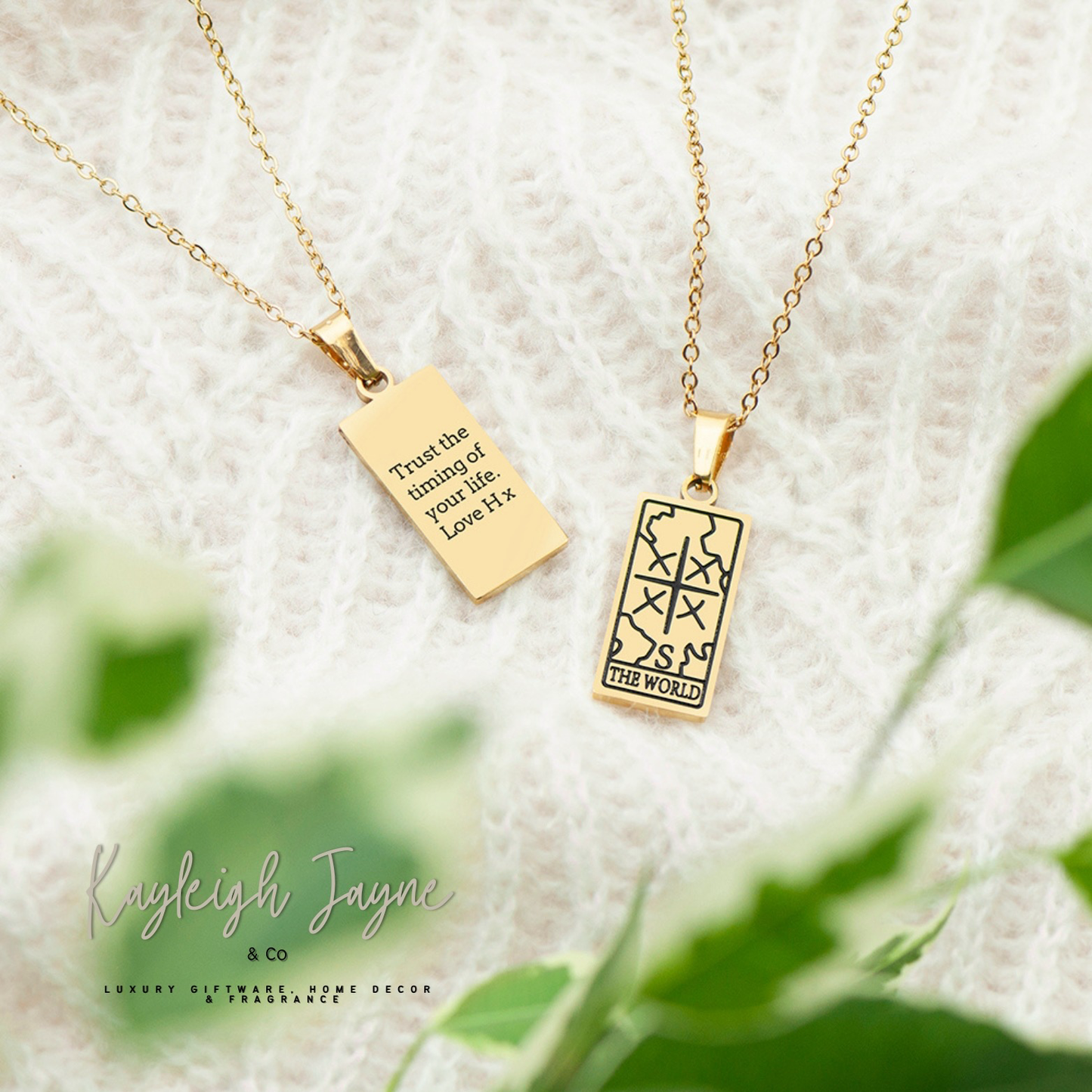 Personalised The World - Tarot Card Necklace