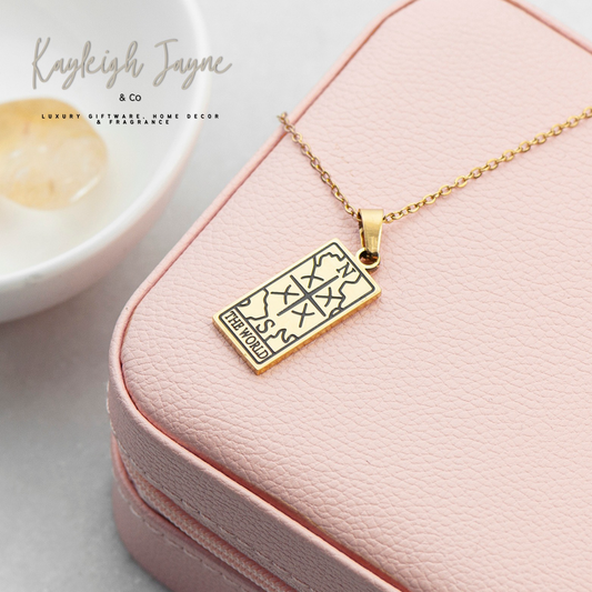 Personalised The World - Tarot Card Necklace