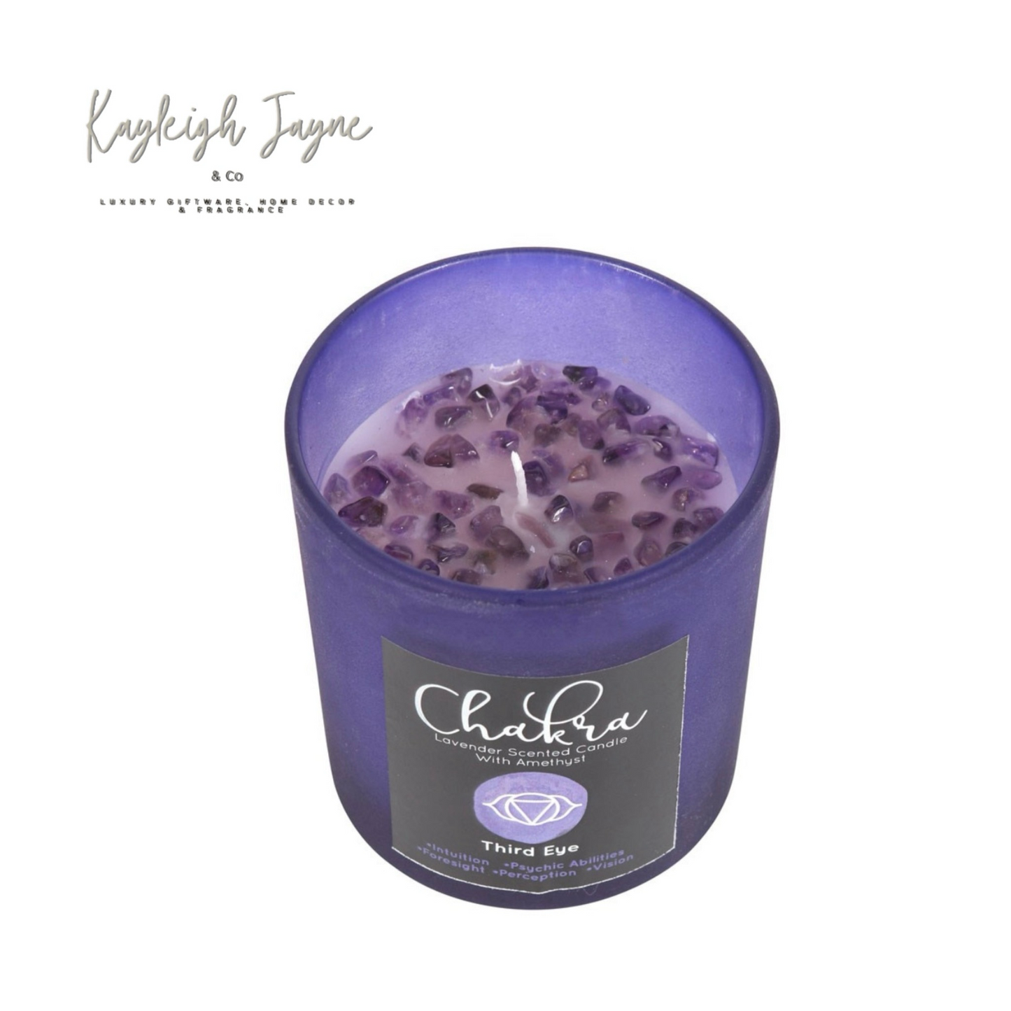 Third Eye Chakra - Lavender Crystal Chip Candle