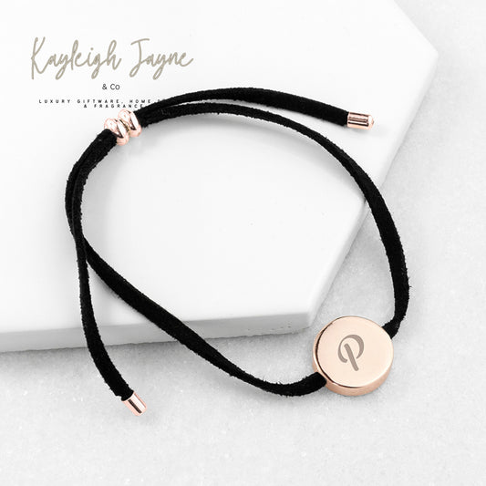 Always With You Initial Black Personalised Bracelet