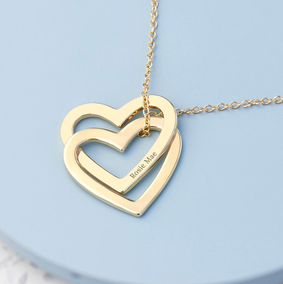 Personalised Entwined Hearts Necklace