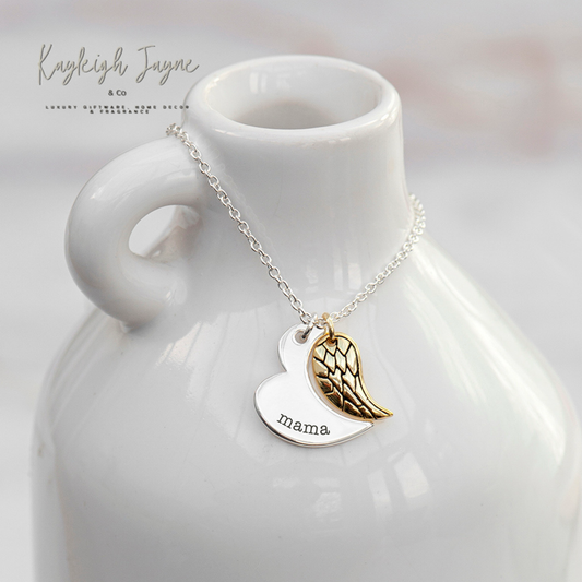 Angel Wings Heart Necklace
