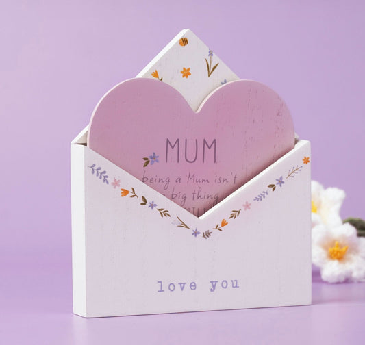 Love Life - Mum - Envelope Wooden Keepsake