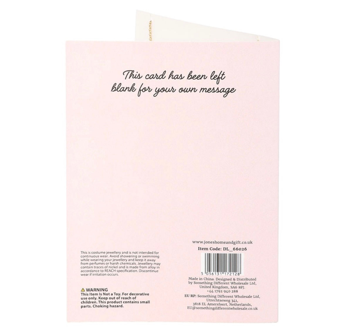 Cupids Delivery Secret Message Necklace With Card & Envelope