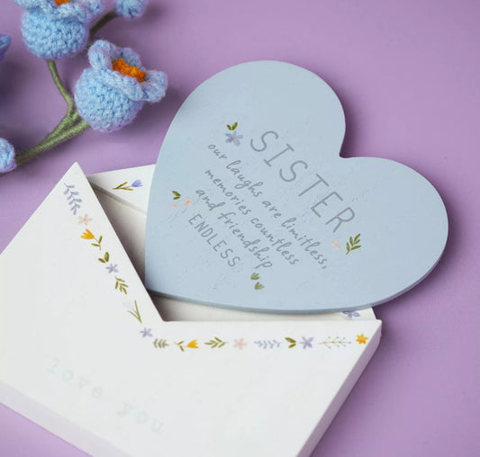 Love Life - Sister - Envelope Wooden Keepsake