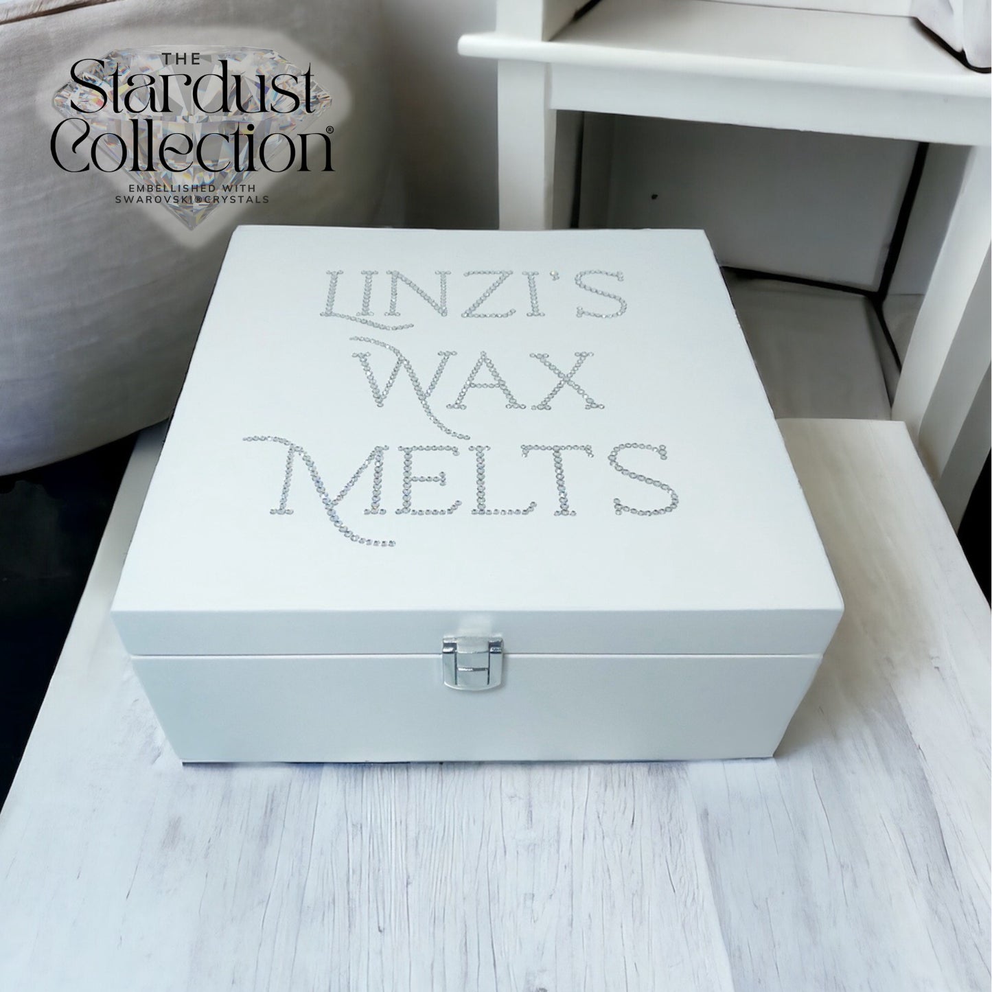 Wax Melts storage Box 28cm X 28cm Embellished with Swarovski® Crystals