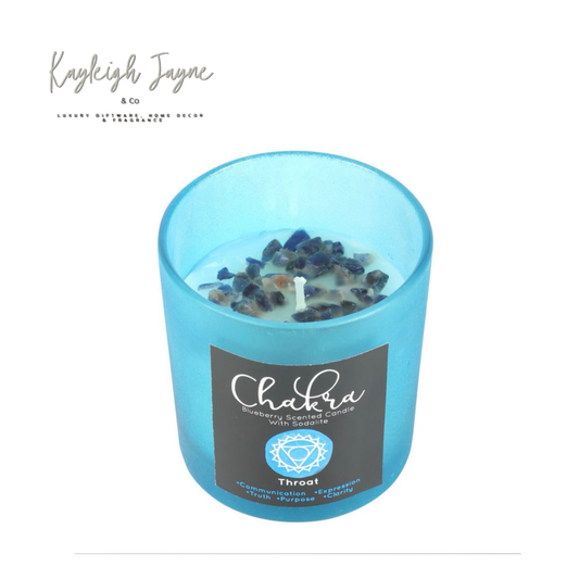 Throat Chakra - Blueberry Crystal Chip Candle