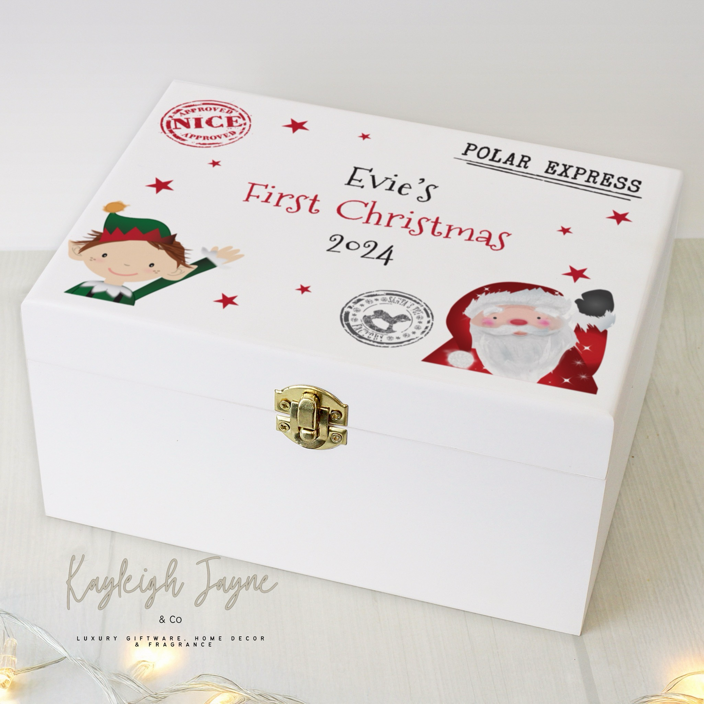Small Luxury Wooden Christmas Eve Box