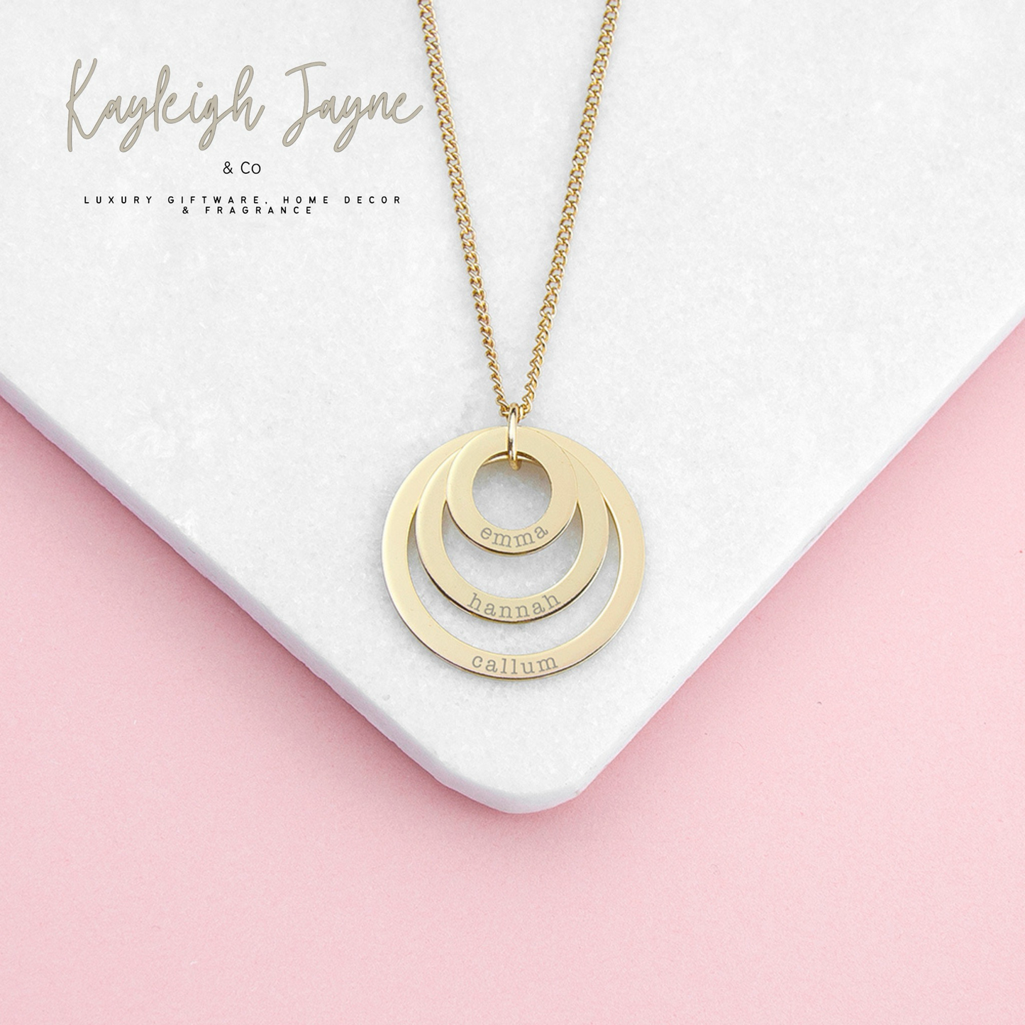 Rings Of Love Name Necklace