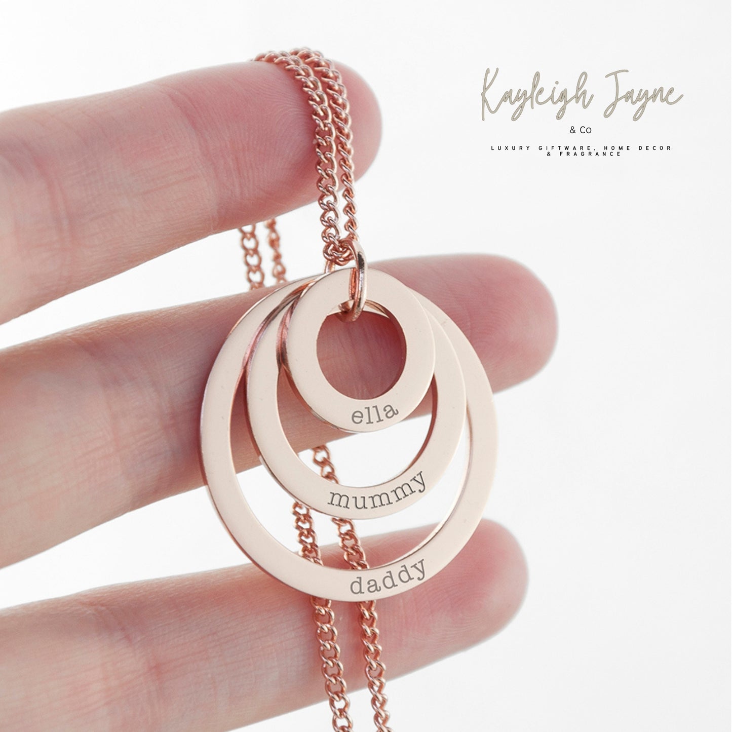Rings Of Love Name Necklace