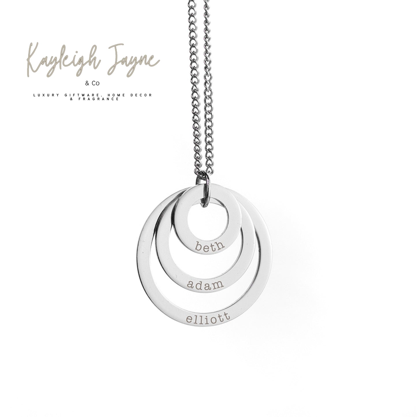 Rings Of Love Name Necklace