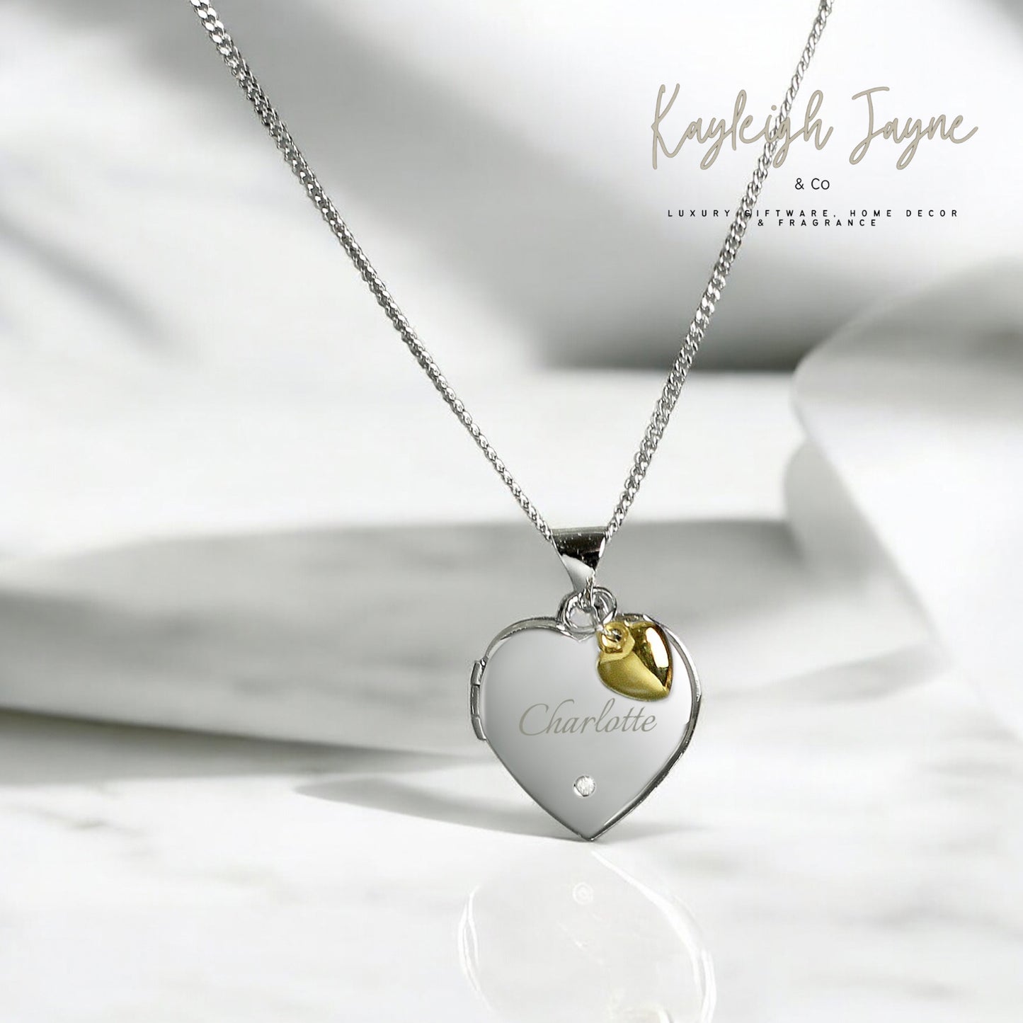 Sterling Silver Heart Pendant With Diamond
