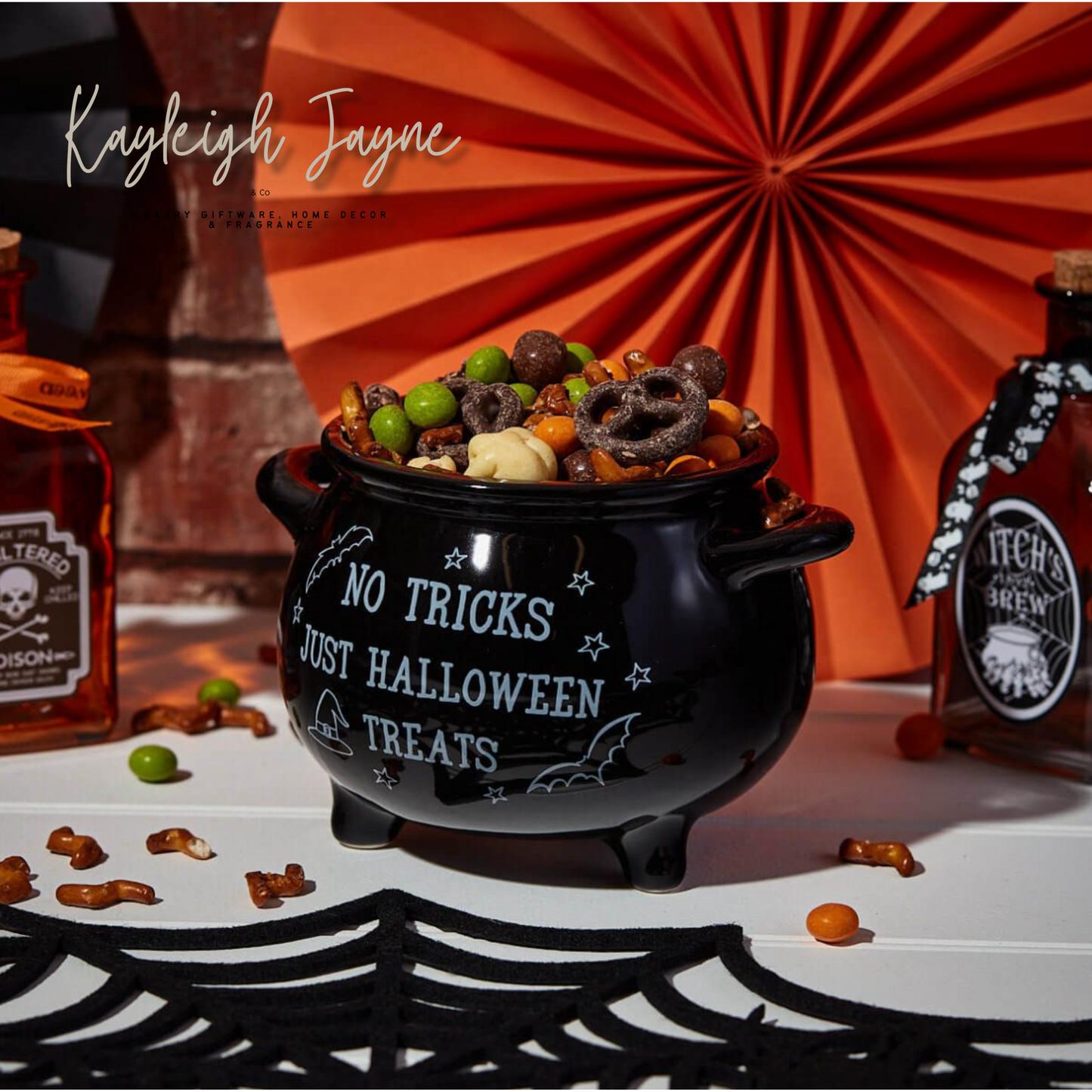 Halloween Cauldron Ceramic Treat Holder