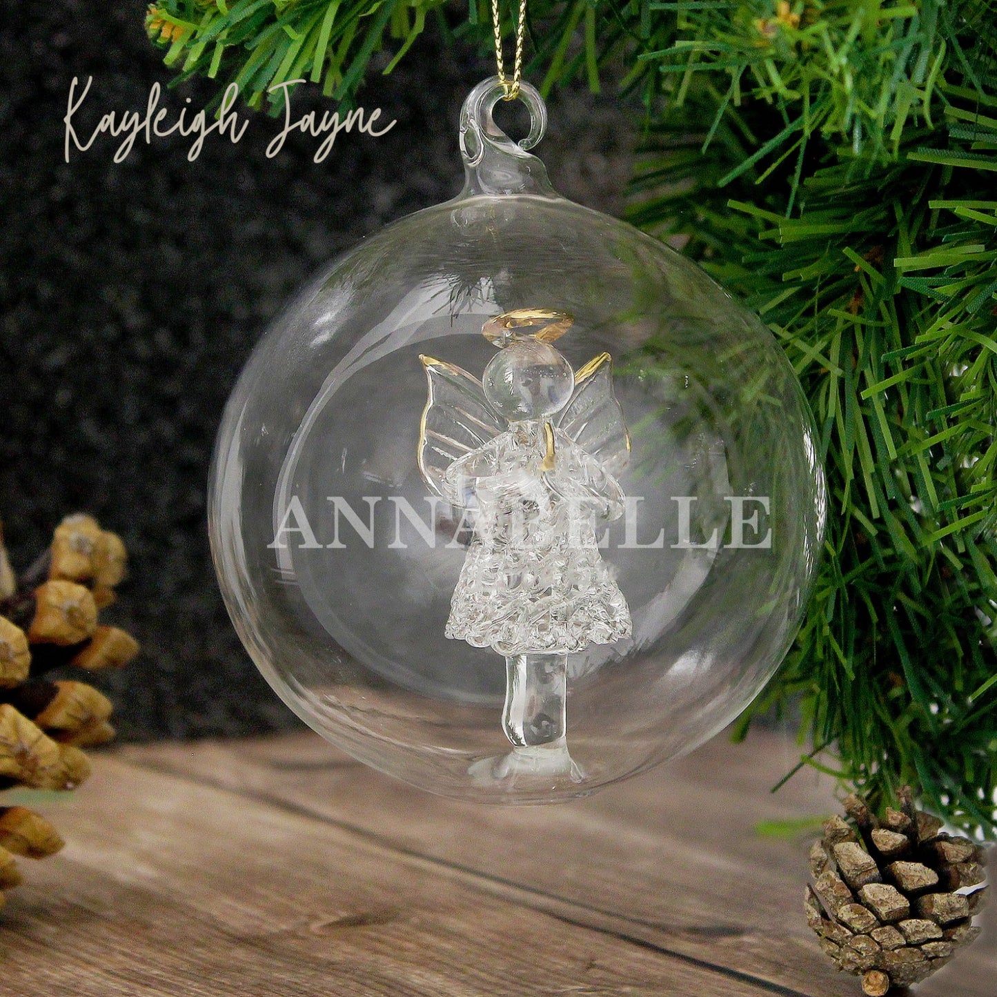 Angel Glass Bauble - Personalised Name