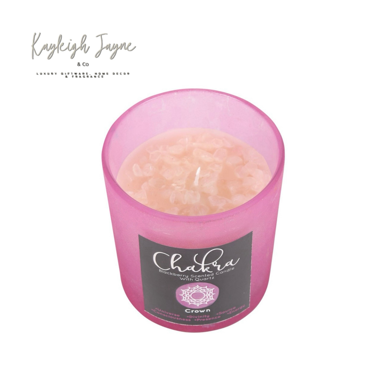 Crown Chakra - BlackBerry Crystal Chip Candle