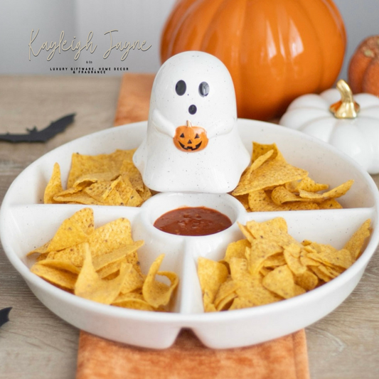 Ghost Chips & Dip Snack Dish