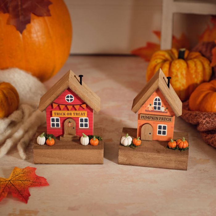 Autumn Miniature Trick Or Treat or Pumpkin Patch Wooden House