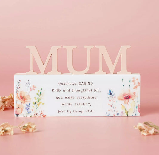 Mum - Floral word Sign