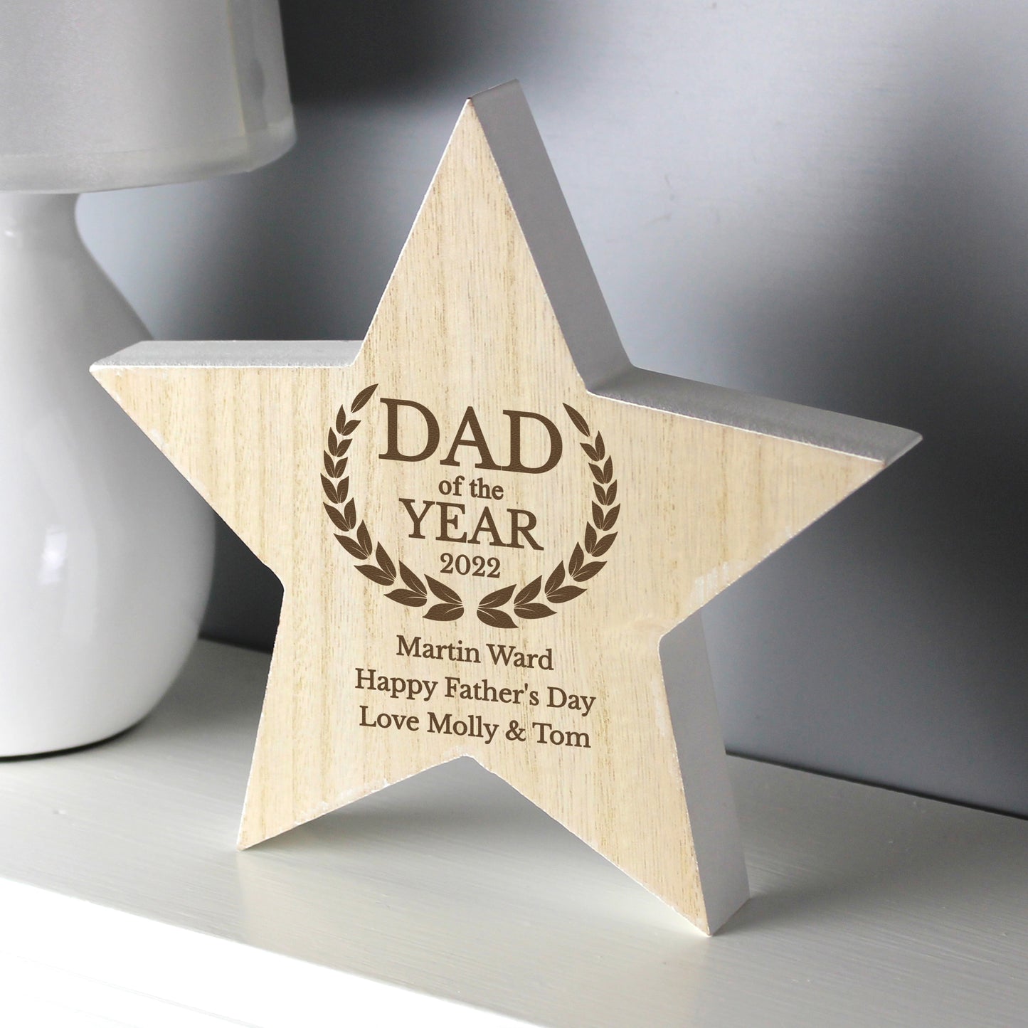 Dad Of The Year Rustic Star Award