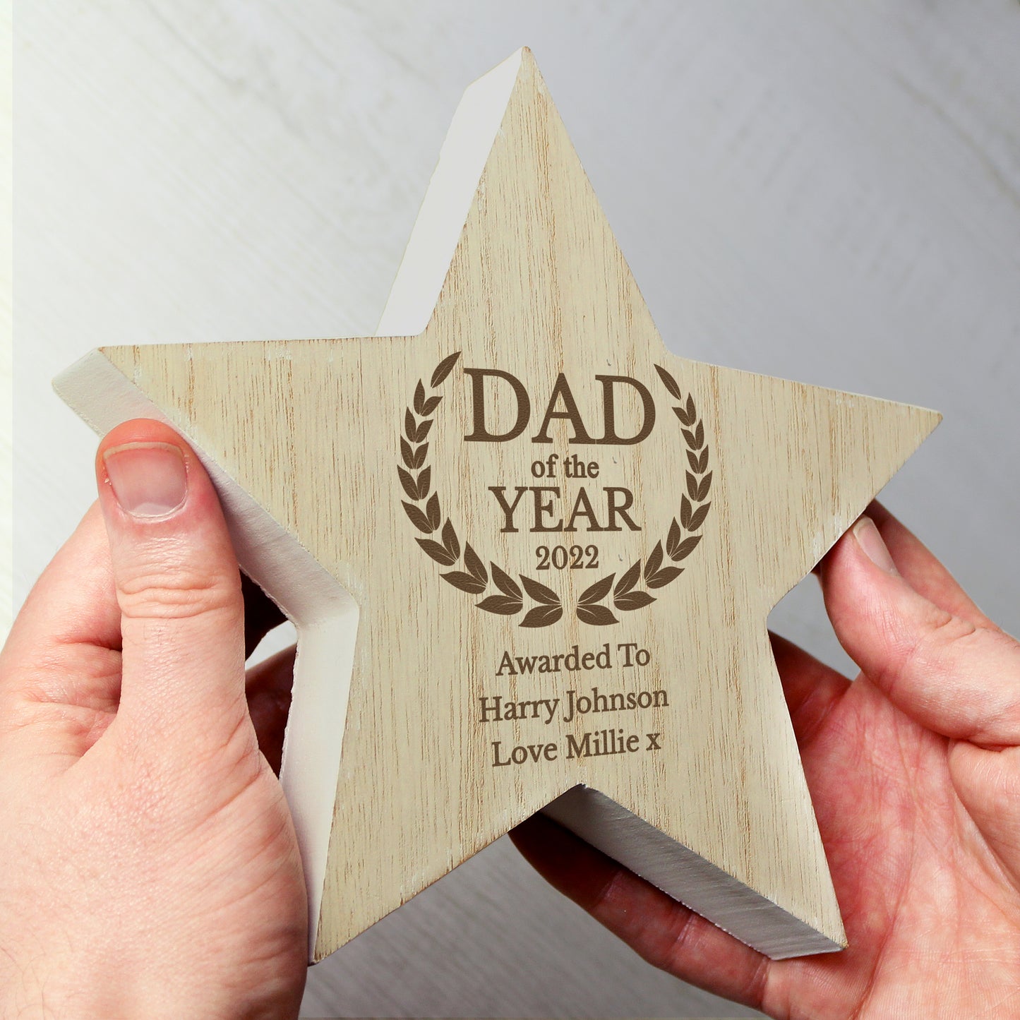 Dad Of The Year Rustic Star Award
