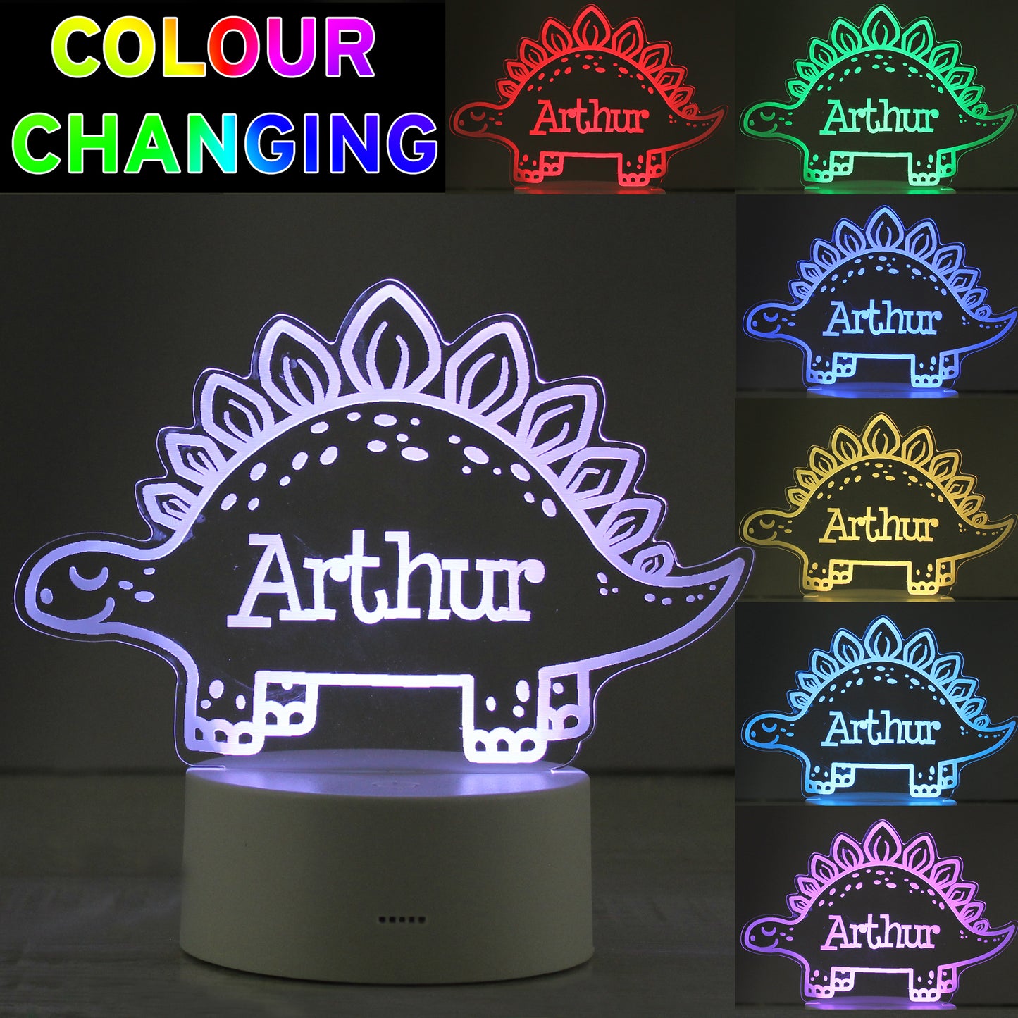 Dinosaur Colour Changing Personalised Light