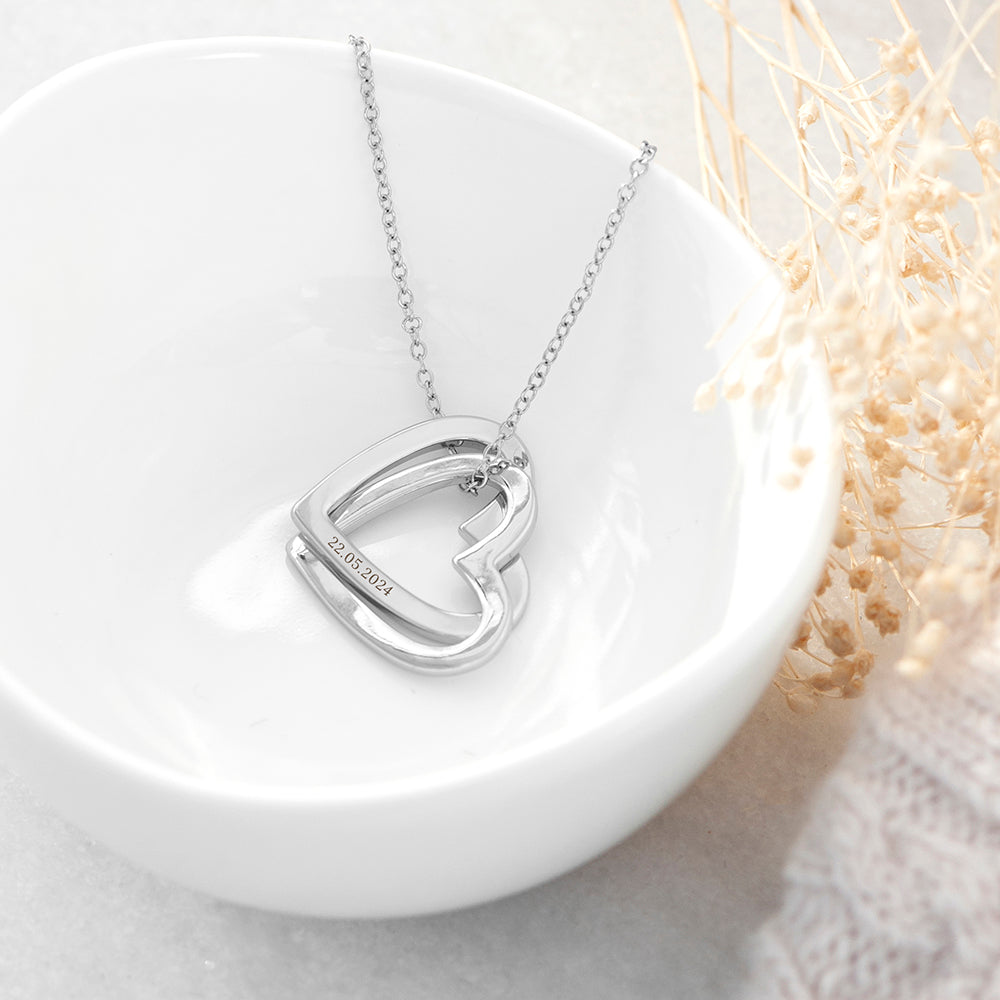 Personalised Entwined Hearts Necklace
