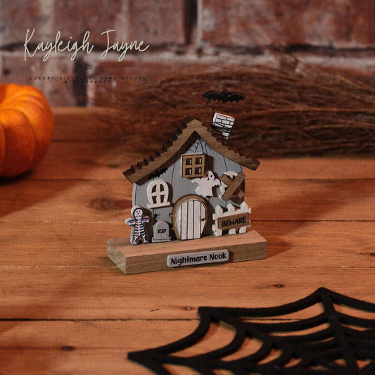 Cute Halloween Wooden Miniature House - Nightmare Nook