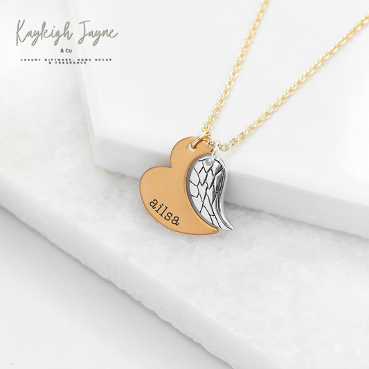Angel Wings Heart Necklace