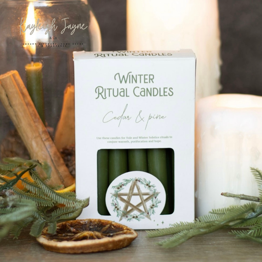 Winter Solstice Ritual Candles - Cedar & Pine