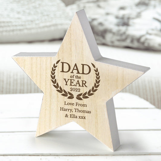 Dad Of The Year Rustic Star Award