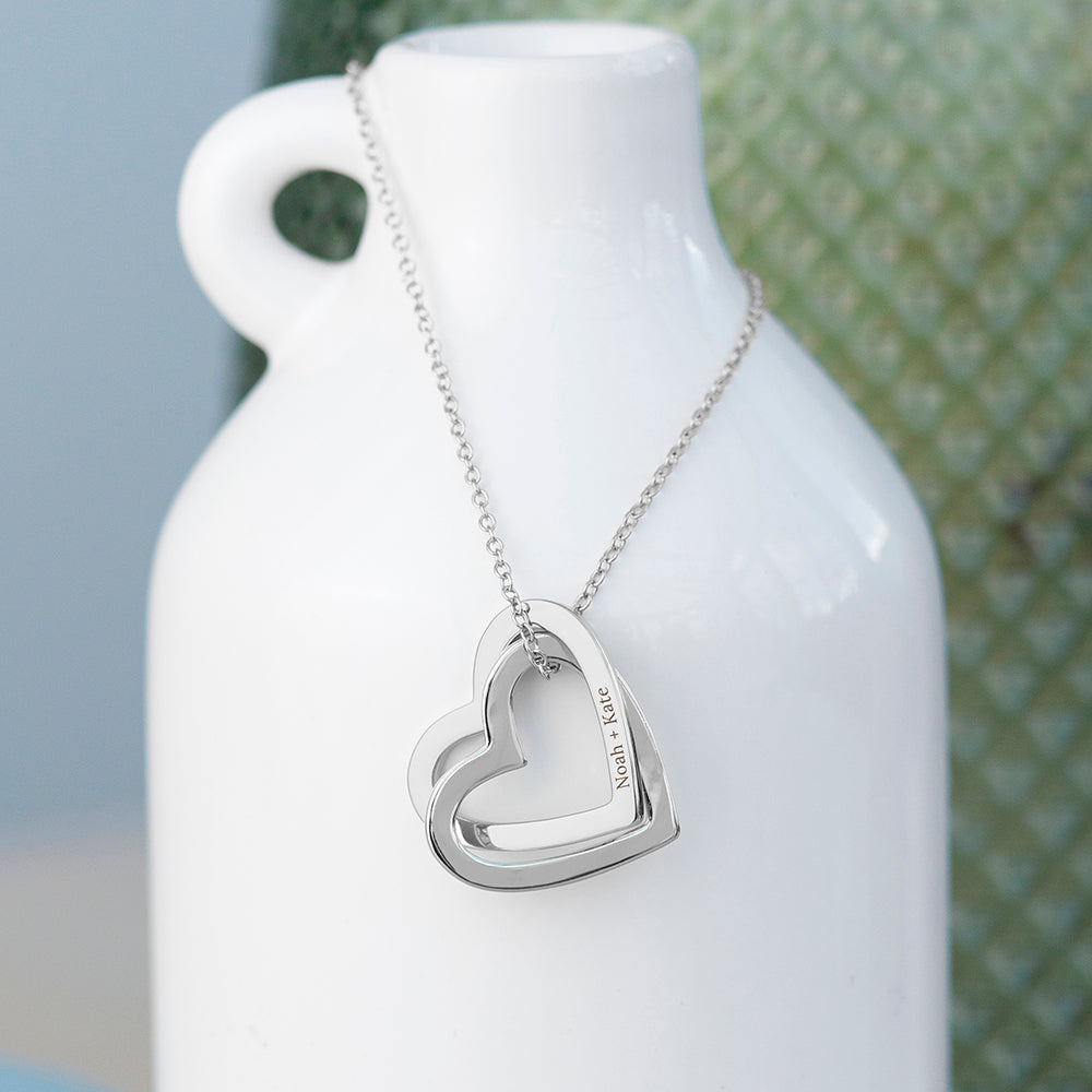 Personalised Entwined Hearts Necklace