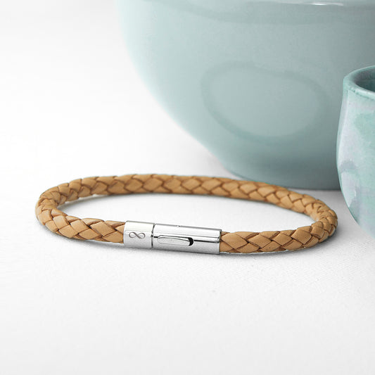 Personalised Men's Infinity Capsule Leather Bracelet