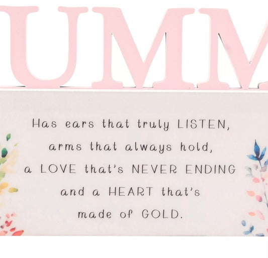 Mummy - Floral Word Sign
