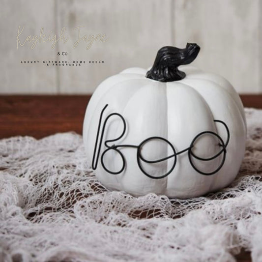 Ceramic Boo pumpkin