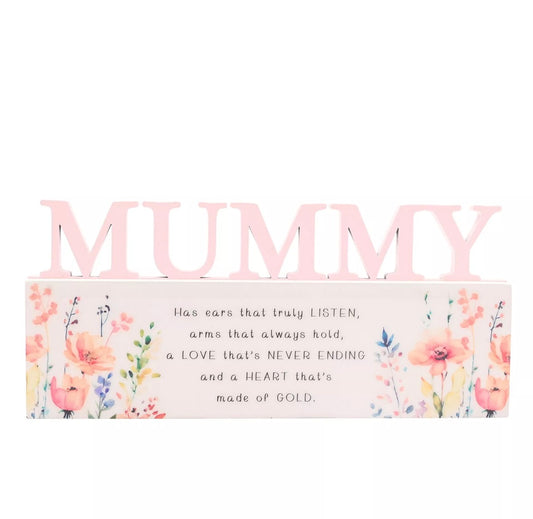 Mummy - Floral Word Sign