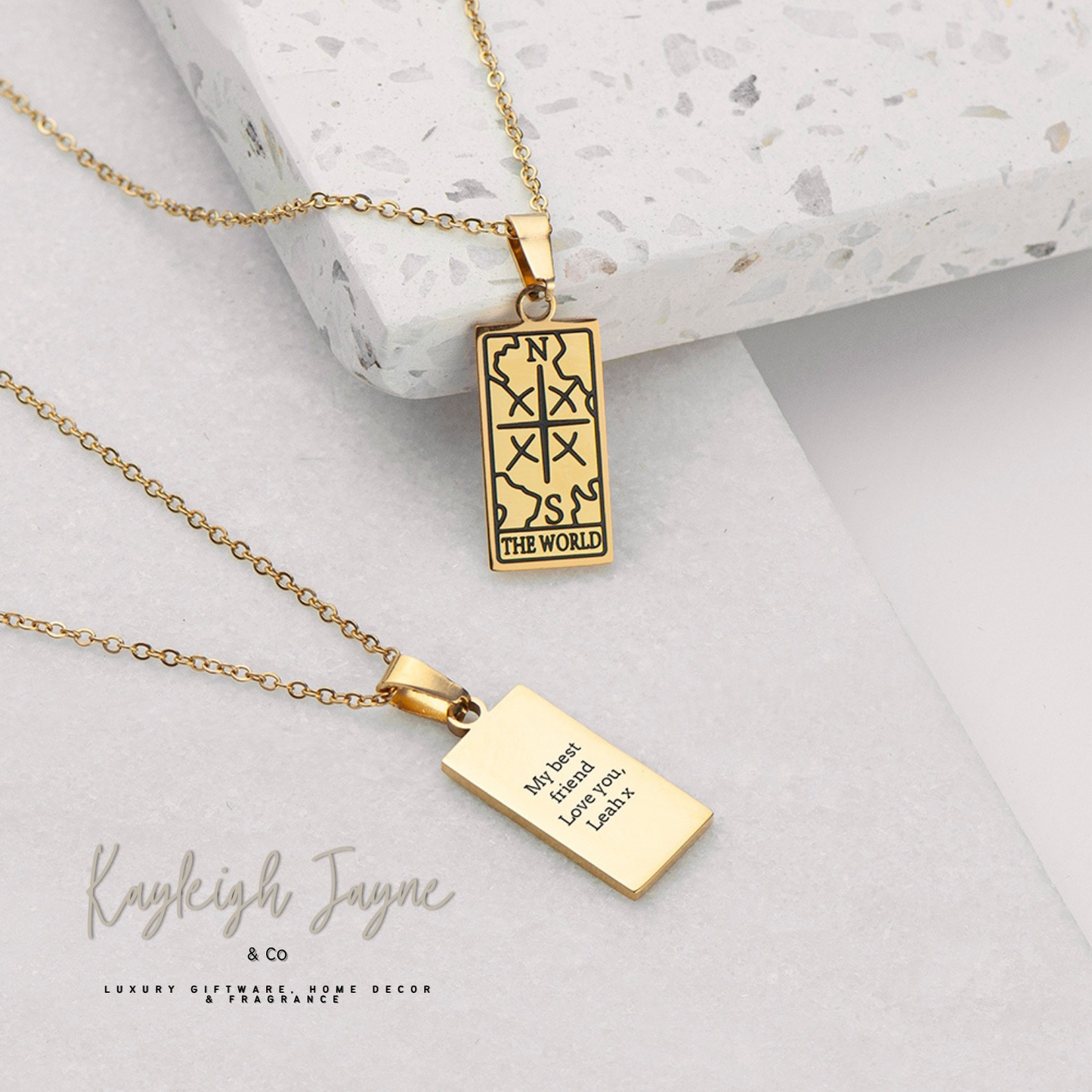 Personalised The World - Tarot Card Necklace