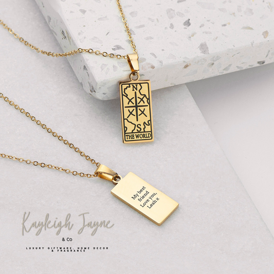 Personalised The World - Tarot Card Necklace