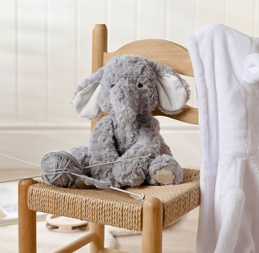 Softies - Ethel The  Plush Sitting Grey Elephant  22cm