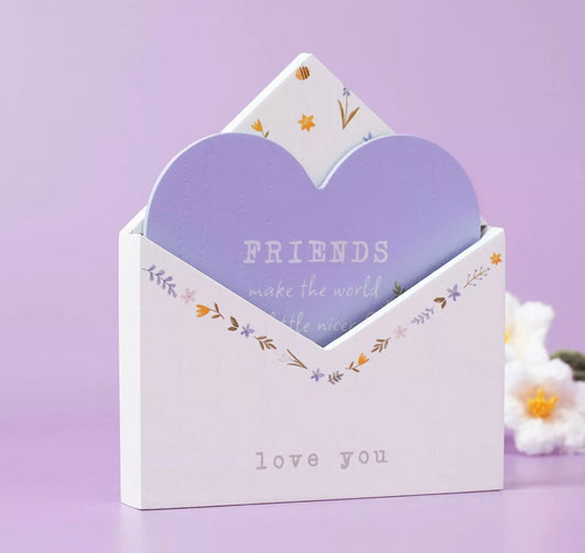 Love Life - Friend - Envelope Wooden Keepsake