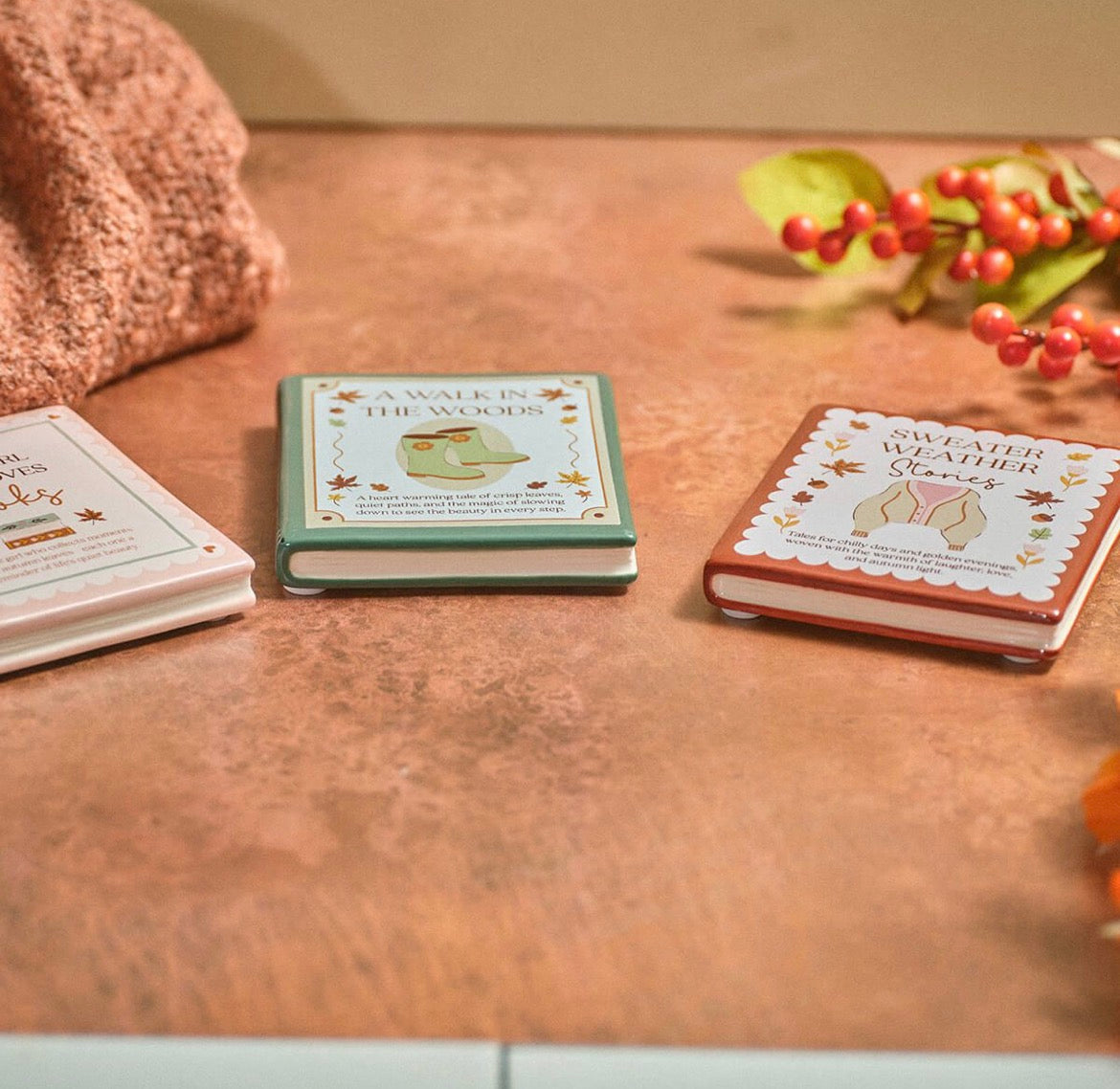 Cosy Chapter - Stoneware Decorative Coasters