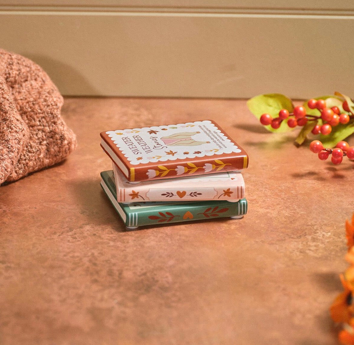Cosy Chapter - Stoneware Decorative Coasters