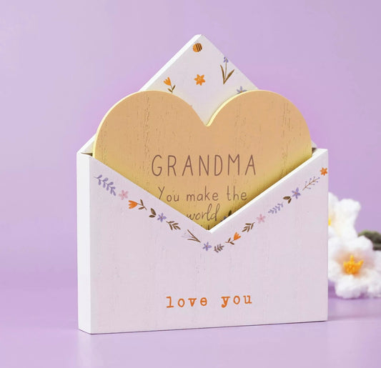 Love Life - Grandma - Envelope Wooden Keepsake