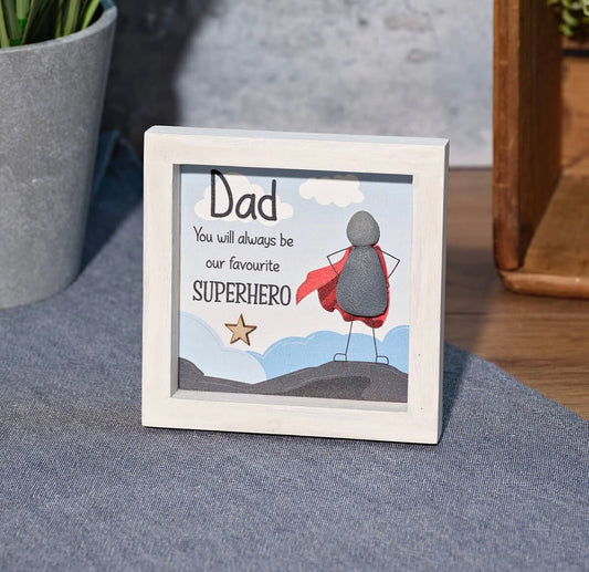 Dad You Will Always Be Our Favourite Superhero Pebble Plaque
