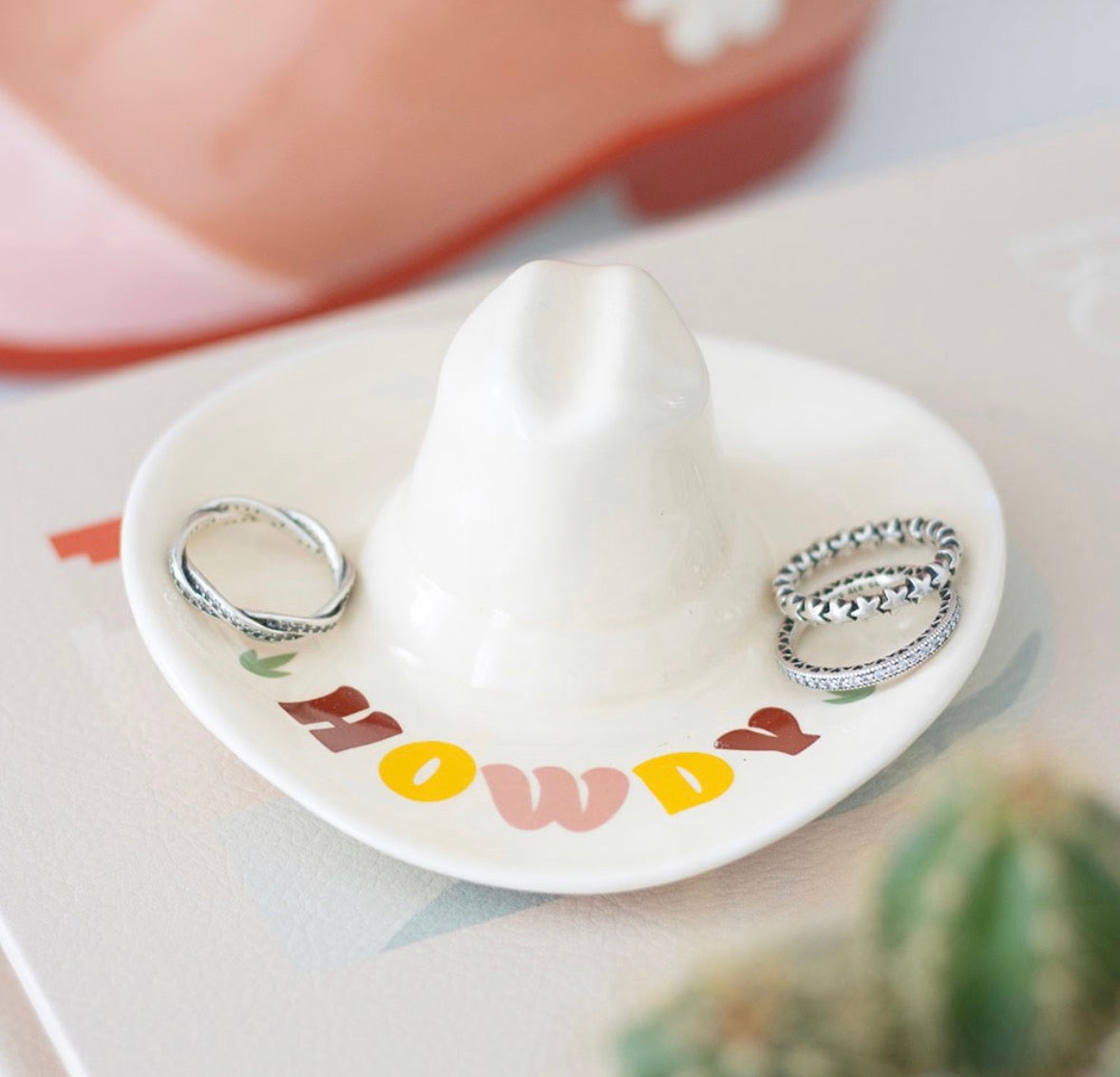 Cowboy hat trinket dish