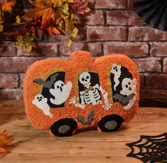 Spooktacular Pumpkin Bus Cushion