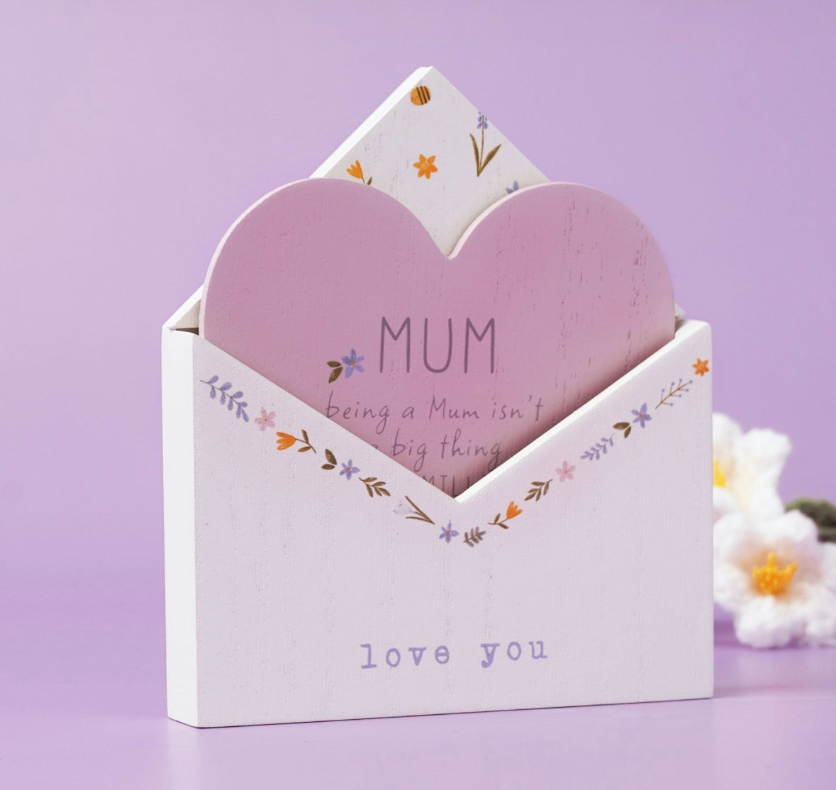 Love Life - Mum - Envelope Wooden Keepsake