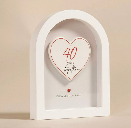 Amour Arch Plaque -40 years - Ruby Anniversary
