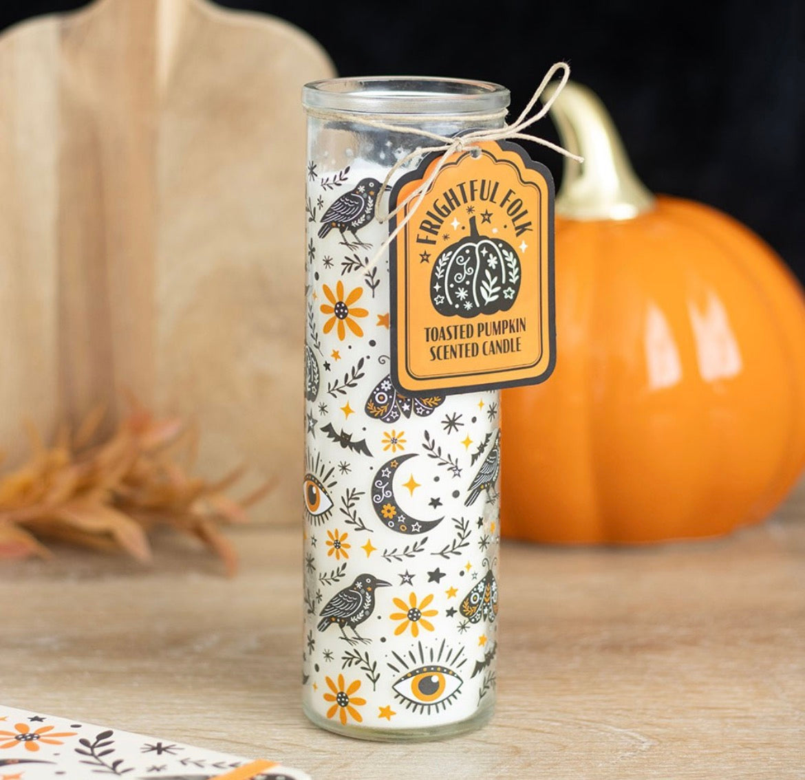 Frightful Folk - Toasted Pumpkin Print Design Tube Candle