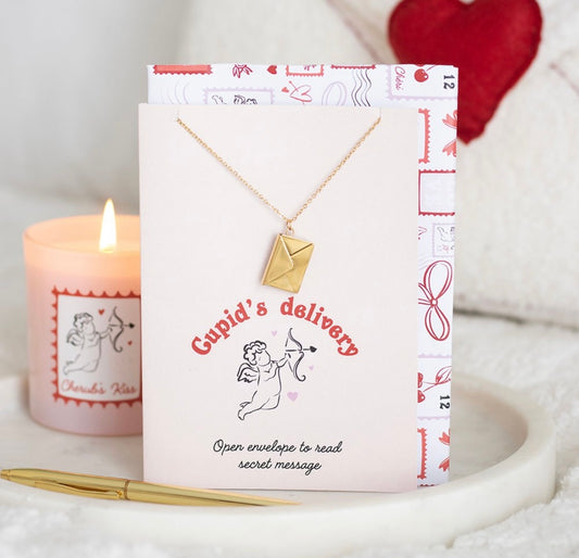 Cupids Delivery Secret Message Necklace With Card & Envelope