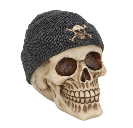 Skull with beanie hat